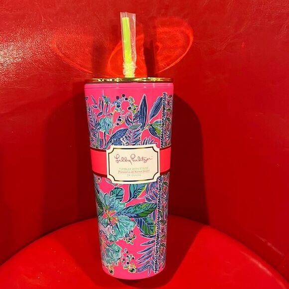 NWT Lilly Pulitzer tumbler with straw - Picture 1 of 2